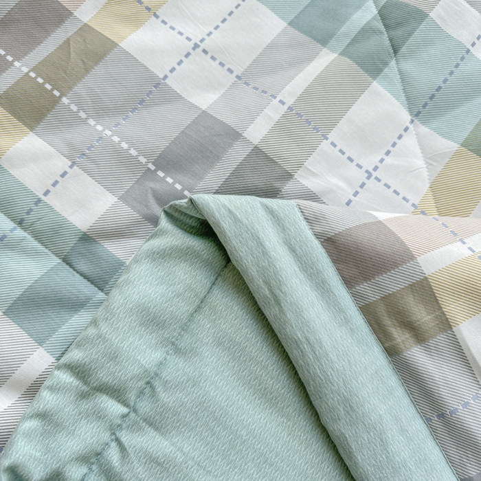 91家纺网 家纺一手货源 找家纺 憨豆家纺 2025新款双面全棉夏被可机洗小清新纯棉夏被薄被芯空调被子夏凉被 绿色格调