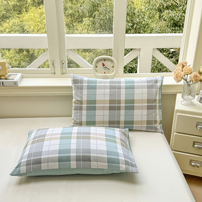 91家纺网 家纺一手货源 找家纺 憨豆家纺 2025新款双面全棉夏被可机洗小清新纯棉夏被薄被芯空调被子夏凉被 绿色格调