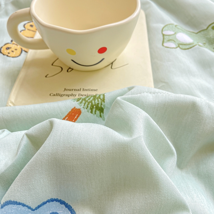 91家纺网 家纺一手货源 找家纺 憨豆家纺 2025新款双面全棉夏被可机洗小清新纯棉夏被薄被芯空调被子夏凉被 可爱乐园