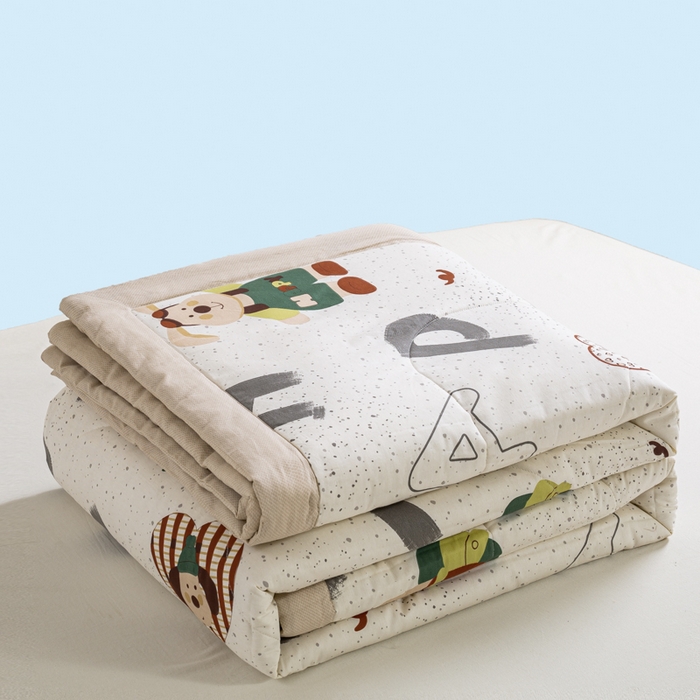 91家纺网 家纺一手货源 找家纺 憨豆家纺 2025新款双面全棉夏被可机洗小清新纯棉夏被薄被芯空调被子夏凉被 蒙奇奇-米