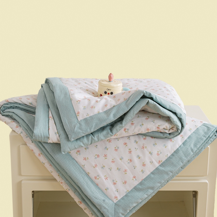 91家纺网 家纺一手货源 找家纺 憨豆家纺 2025新款双面全棉夏被可机洗小清新纯棉夏被薄被芯空调被子夏凉被 塞纳花园