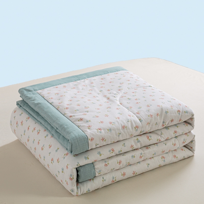 91家纺网 家纺一手货源 找家纺 憨豆家纺 2025新款双面全棉夏被可机洗小清新纯棉夏被薄被芯空调被子夏凉被 塞纳花园