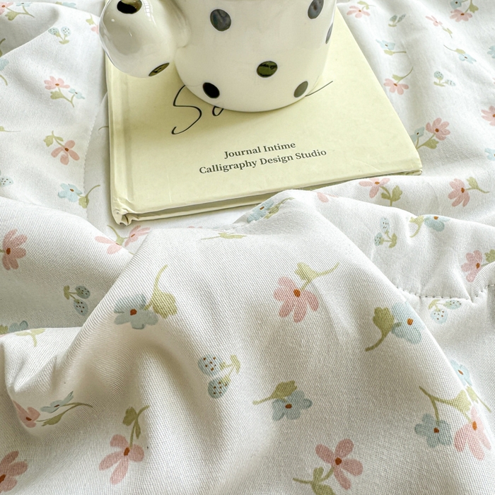 91家纺网 家纺一手货源 找家纺 憨豆家纺 2025新款双面全棉夏被可机洗小清新纯棉夏被薄被芯空调被子夏凉被 塞纳花园