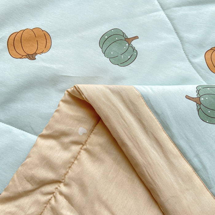 91家纺网 家纺一手货源 找家纺 憨豆家纺 2025新款双面全棉夏被可机洗小清新纯棉夏被薄被芯空调被子夏凉被 南瓜派对