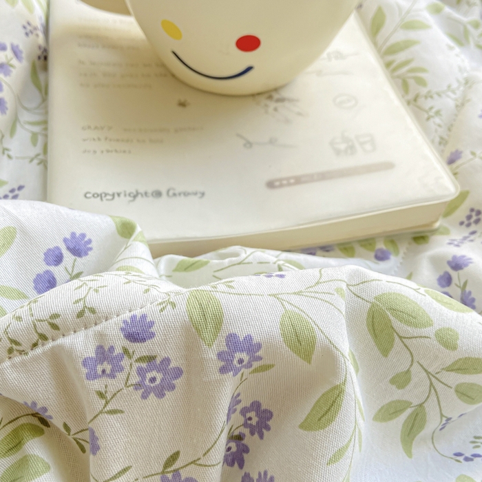 91家纺网 家纺一手货源 找家纺 憨豆家纺 2025新款双面全棉夏被可机洗小清新纯棉夏被薄被芯空调被子夏凉被 千野-紫