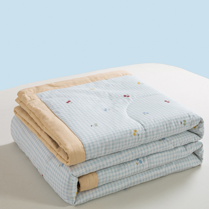 91家纺网 家纺一手货源 找家纺 憨豆家纺 2025新款双面全棉夏被可机洗小清新纯棉夏被薄被芯空调被子夏凉被 清甜蜜果