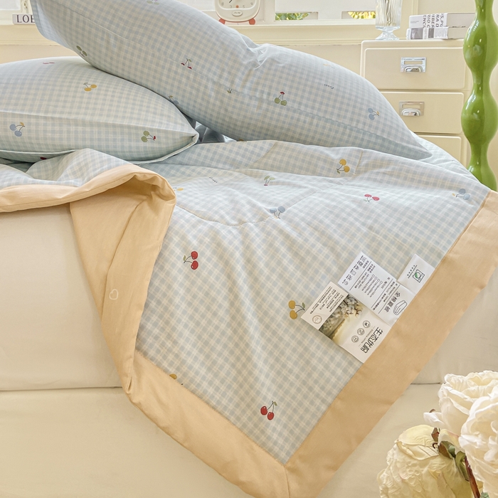 91家纺网 家纺一手货源 找家纺 憨豆家纺 2025新款双面全棉夏被可机洗小清新纯棉夏被薄被芯空调被子夏凉被 清甜蜜果