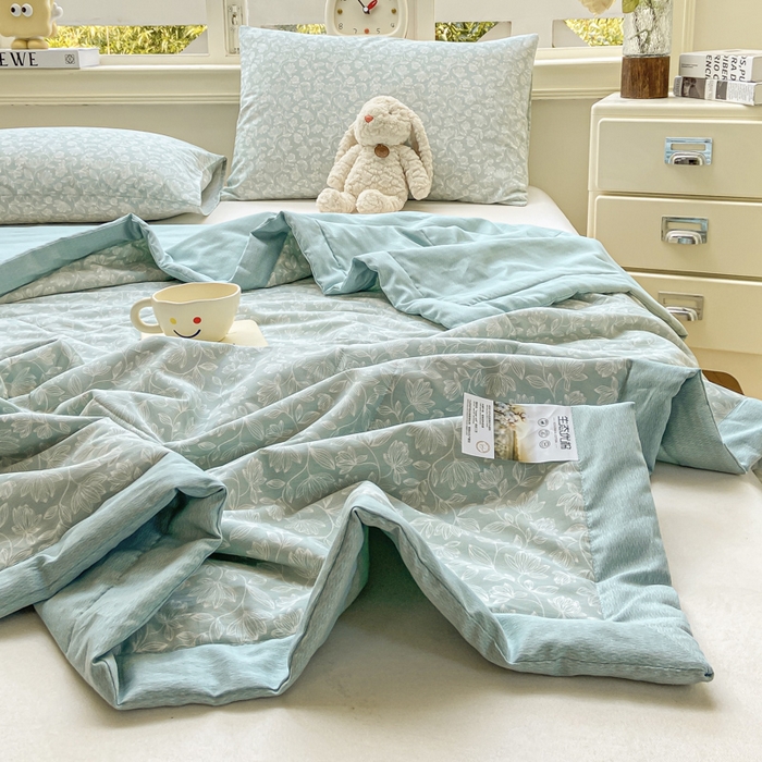 91家纺网 家纺一手货源 找家纺 憨豆家纺 2025新款双面全棉夏被可机洗小清新纯棉夏被薄被芯空调被子夏凉被 轻盈如羽