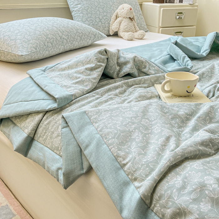 91家纺网 家纺一手货源 找家纺 憨豆家纺 2025新款双面全棉夏被可机洗小清新纯棉夏被薄被芯空调被子夏凉被 轻盈如羽