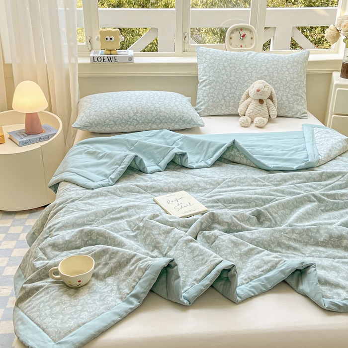 91家纺网 家纺一手货源 找家纺 憨豆家纺 2025新款双面全棉夏被可机洗小清新纯棉夏被薄被芯空调被子夏凉被 轻盈如羽