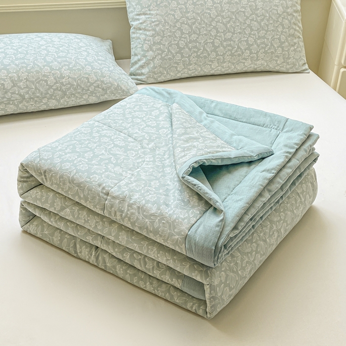 憨豆家纺 2025新款双面全棉夏被可机洗小清新纯棉夏被薄被芯空调被子夏凉被 轻盈如羽