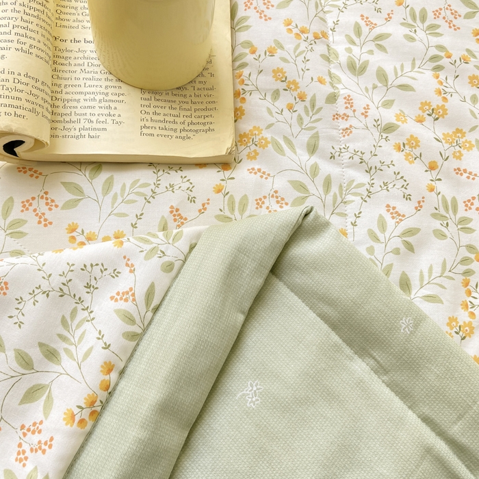 91家纺网 家纺一手货源 找家纺 憨豆家纺 2025新款双面全棉夏被可机洗小清新纯棉夏被薄被芯空调被子夏凉被 千野-绿