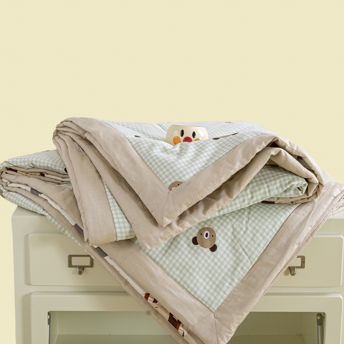 91家纺网 家纺一手货源 找家纺 憨豆家纺 2025新款双面全棉夏被可机洗小清新纯棉夏被薄被芯空调被子夏凉被 小浣熊