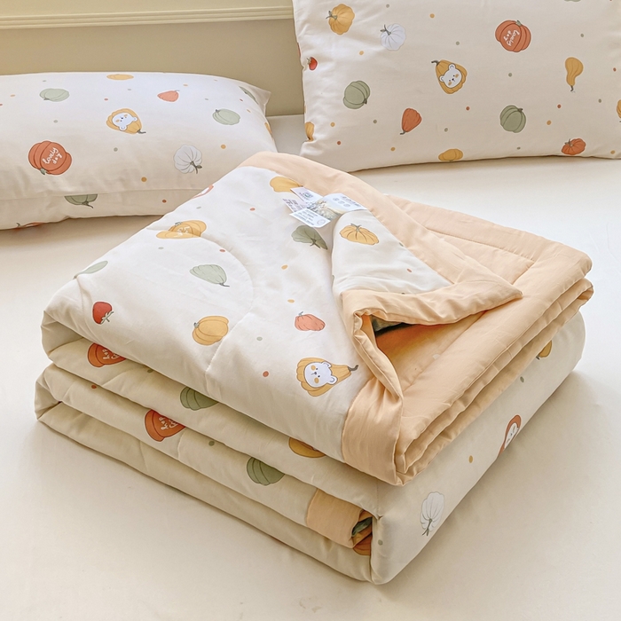 憨豆家纺 2025新款双面全棉夏被可机洗小清新纯棉夏被薄被芯空调被子夏凉被 相思南国