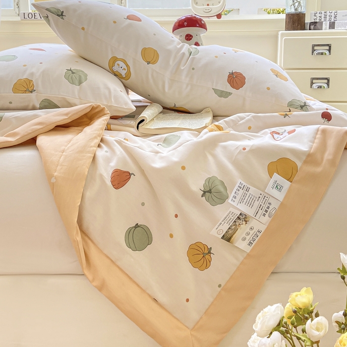 91家纺网 家纺一手货源 找家纺 憨豆家纺 2025新款双面全棉夏被可机洗小清新纯棉夏被薄被芯空调被子夏凉被 相思南国