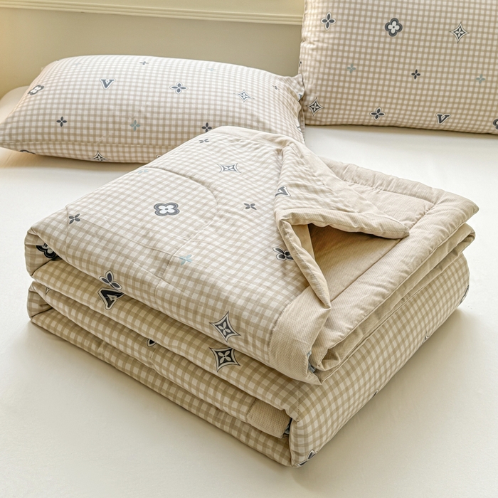 憨豆家纺 2025新款双面全棉夏被可机洗小清新纯棉夏被薄被芯空调被子夏凉被 时光意境