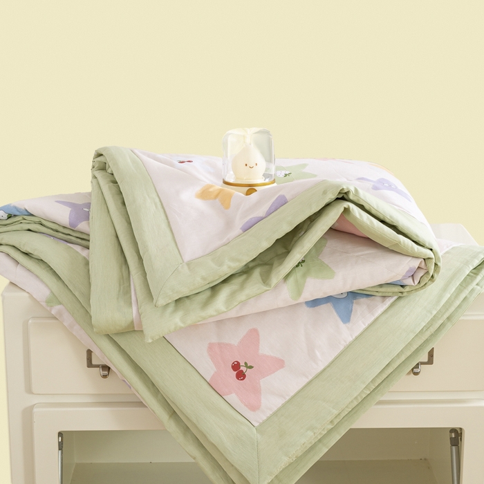 91家纺网 家纺一手货源 找家纺 憨豆家纺 2025新款双面全棉夏被可机洗小清新纯棉夏被薄被芯空调被子夏凉被 星愿兔