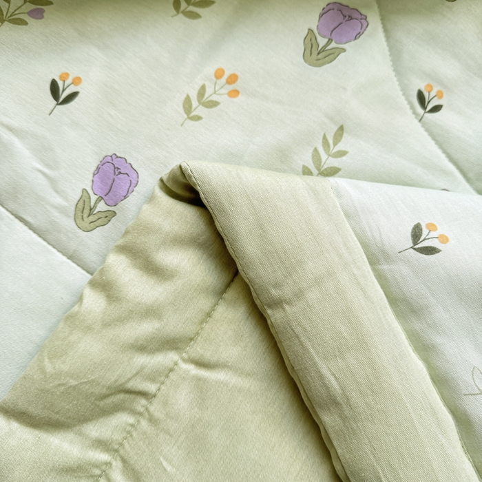 91家纺网 家纺一手货源 找家纺 憨豆家纺 2025新款双面全棉夏被可机洗小清新纯棉夏被薄被芯空调被子夏凉被 郁金花园