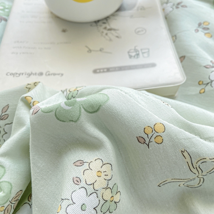 91家纺网 家纺一手货源 找家纺 憨豆家纺 2025新款双面全棉夏被可机洗小清新纯棉夏被薄被芯空调被子夏凉被 雨汐