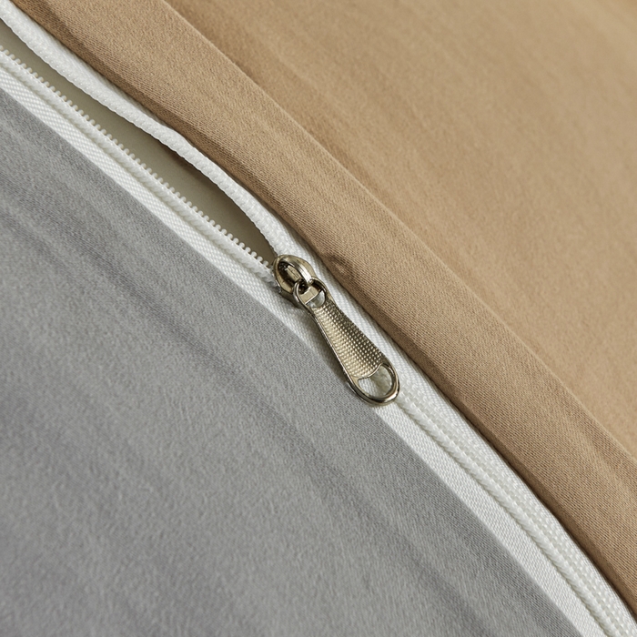 91家纺网 家纺一手货源 找家纺 沃尔居 2025新款全棉磨毛四件套正宗加厚长绒棉贡缎100%纯棉四件套（含买家秀）-莫兰迪 莫兰迪-卡其拼浅灰