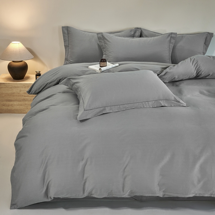 91家纺网 家纺一手货源 找家纺 沃尔居 2025新款全棉磨毛四件套正宗加厚长绒棉贡缎100%纯棉四件套（含买家秀）-莫兰迪 莫兰迪-高级灰