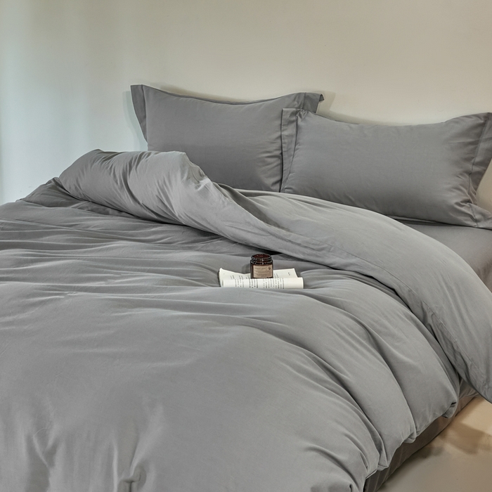 91家纺网 家纺一手货源 找家纺 沃尔居 2025新款全棉磨毛四件套正宗加厚长绒棉贡缎100%纯棉四件套（含买家秀）-莫兰迪 莫兰迪-高级灰