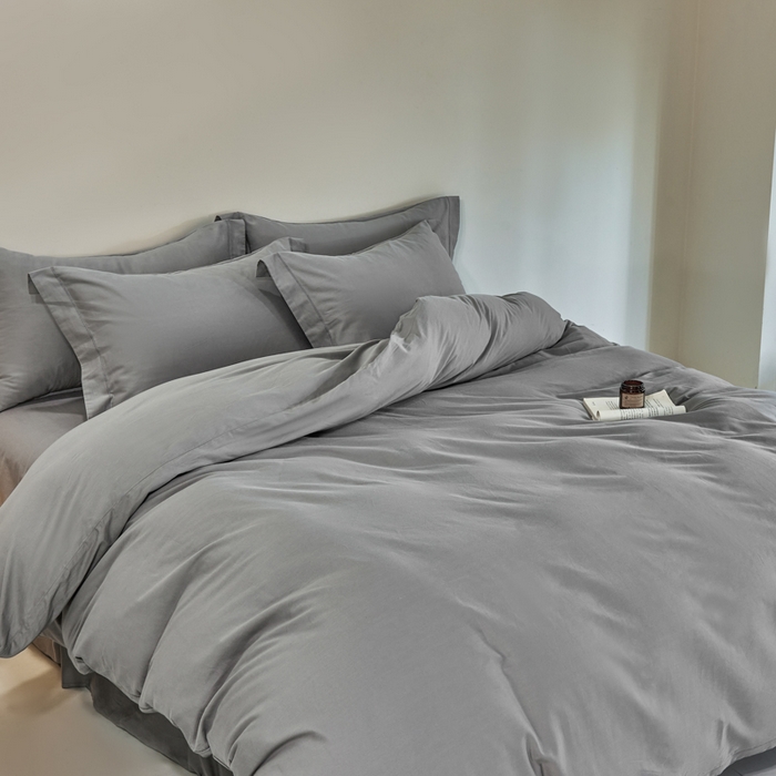 91家纺网 家纺一手货源 找家纺 沃尔居 2025新款全棉磨毛四件套正宗加厚长绒棉贡缎100%纯棉四件套（含买家秀）-莫兰迪 莫兰迪-高级灰