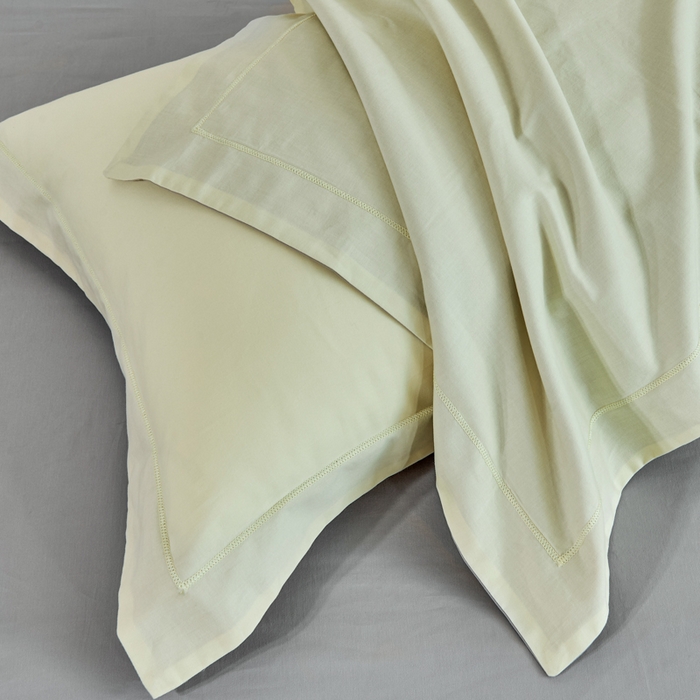 91家纺网 家纺一手货源 找家纺 沃尔居 2025新款全棉磨毛四件套正宗加厚长绒棉贡缎100%纯棉四件套（含买家秀）-莫兰迪 莫兰迪-奶昔黄拼高级灰