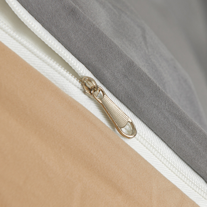 91家纺网 家纺一手货源 找家纺 沃尔居 2025新款全棉磨毛四件套正宗加厚长绒棉贡缎100%纯棉四件套（含买家秀）-莫兰迪 莫兰迪-高级灰拼卡其