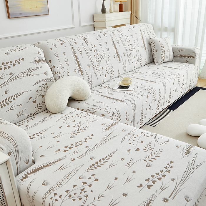 91家纺网 家纺一手货源 找家纺 （总）丝绮鹿 2025新款雕花绒-麦浪沙发套松紧款（贵妃图）麦浪系列