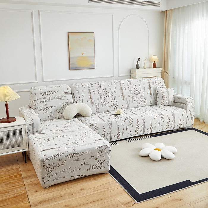 91家纺网 家纺一手货源 找家纺 （总）丝绮鹿 2025新款雕花绒-麦浪沙发套松紧款（贵妃图）麦浪系列