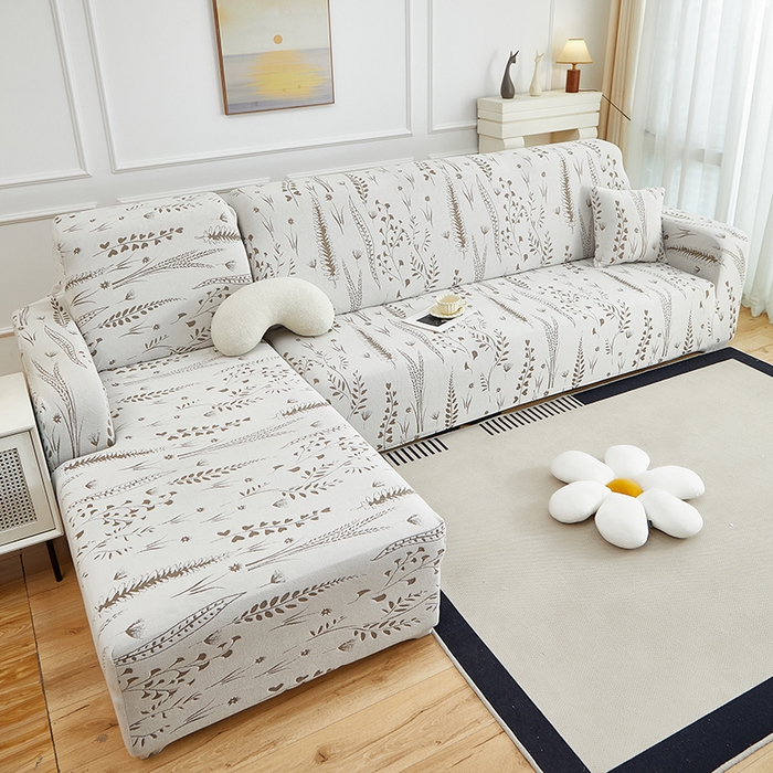 91家纺网 家纺一手货源 找家纺 （总）丝绮鹿 2025新款雕花绒-麦浪沙发套松紧款（贵妃图）麦浪系列