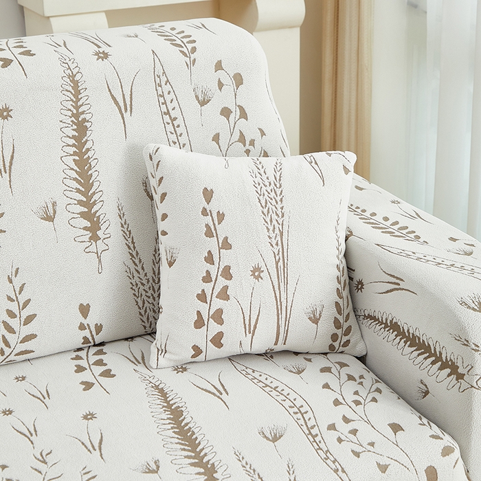 91家纺网 家纺一手货源 找家纺 （总）丝绮鹿 2025新款雕花绒-麦浪沙发套松紧款（贵妃图）麦浪系列