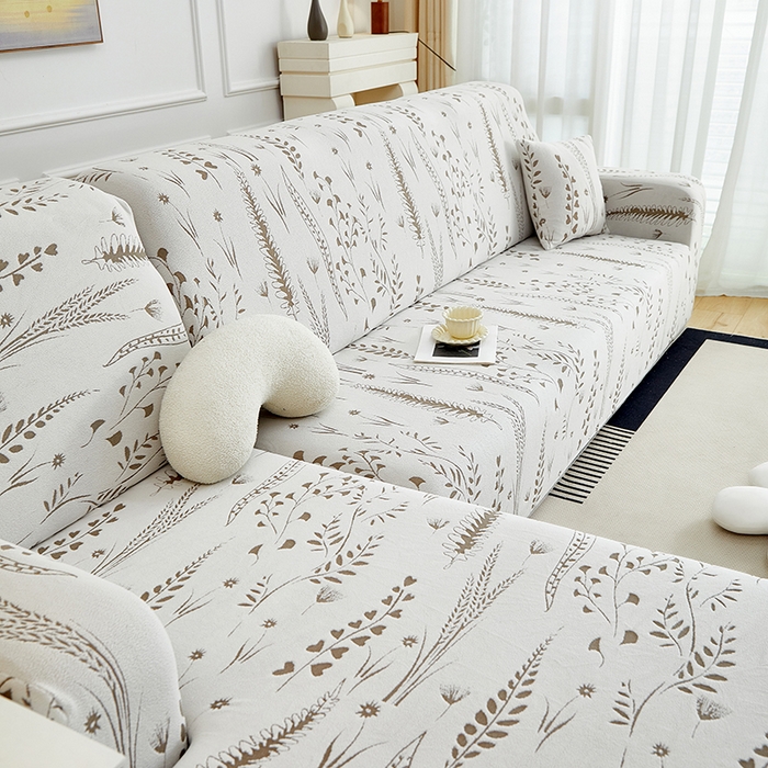 91家纺网 家纺一手货源 找家纺 （总）丝绮鹿 2025新款雕花绒-麦浪沙发套松紧款（贵妃图）麦浪系列