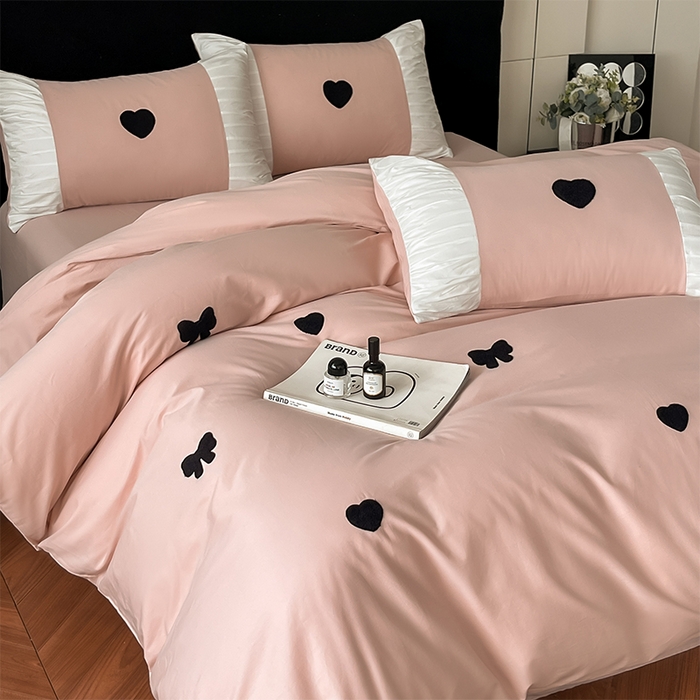 91家纺网 家纺一手货源 找家纺 （总）理想家家纺 2025新款纯棉轻奢刺绣四件套--心愿系列场景二