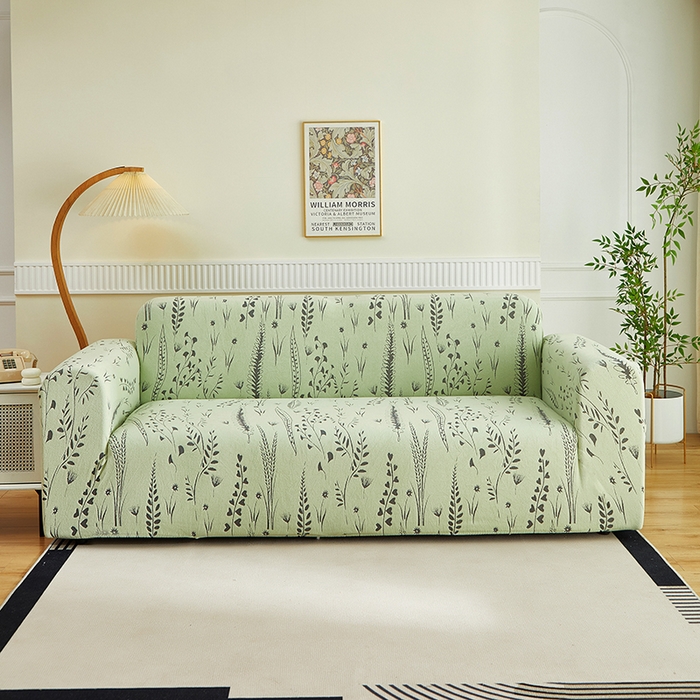 91家纺网 家纺一手货源 找家纺 （总）丝绮鹿 2025新款雕花绒-麦浪沙发套松紧款（三人图）麦浪系列