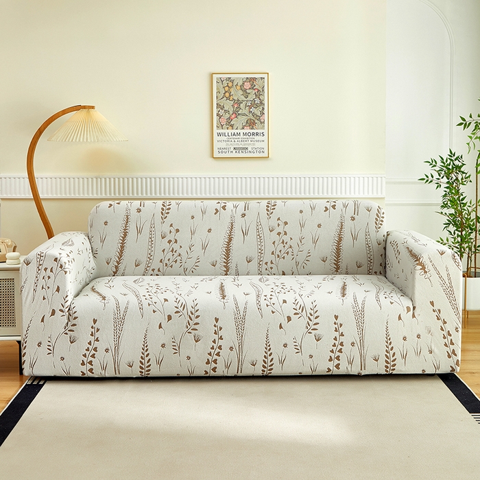 91家纺网 家纺一手货源 找家纺 （总）丝绮鹿 2025新款雕花绒-麦浪沙发套松紧款（三人图）麦浪系列