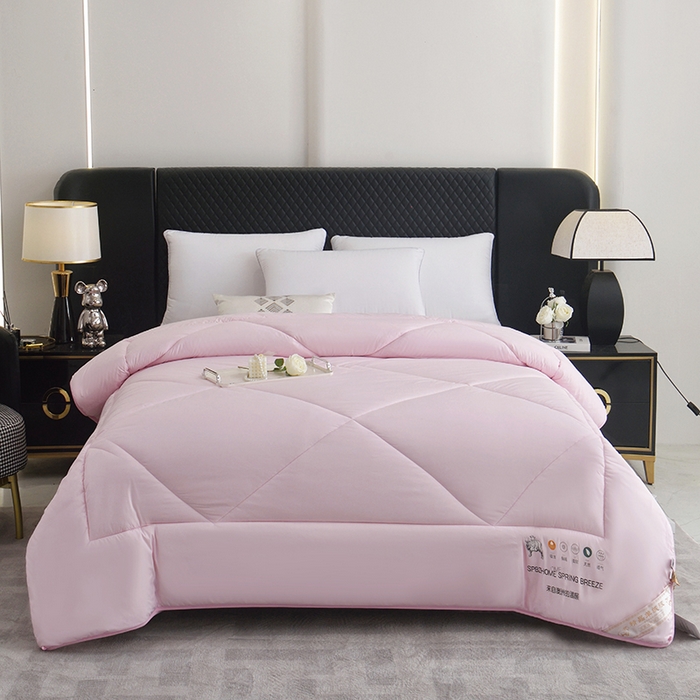 美丽折家纺 2025新款羊绒被纯色系列 粉色
