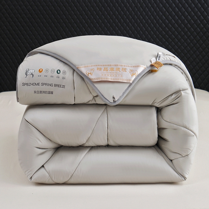 91家纺网 家纺一手货源 找家纺 美丽折家纺 2025新款羊绒被纯色系列 灰色