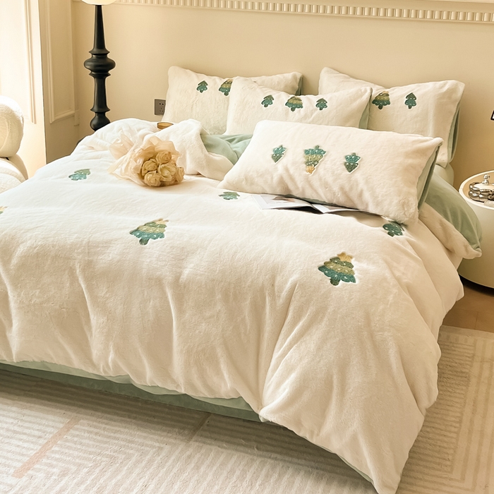 91家纺网 家纺一手货源 找家纺 （总）懒猫家纺 2024新款兔毛绒毛巾绣四件套