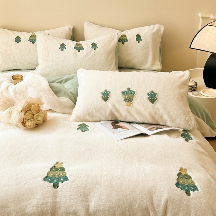 91家纺网 家纺一手货源 找家纺 （总）懒猫家纺 2024新款兔毛绒毛巾绣四件套