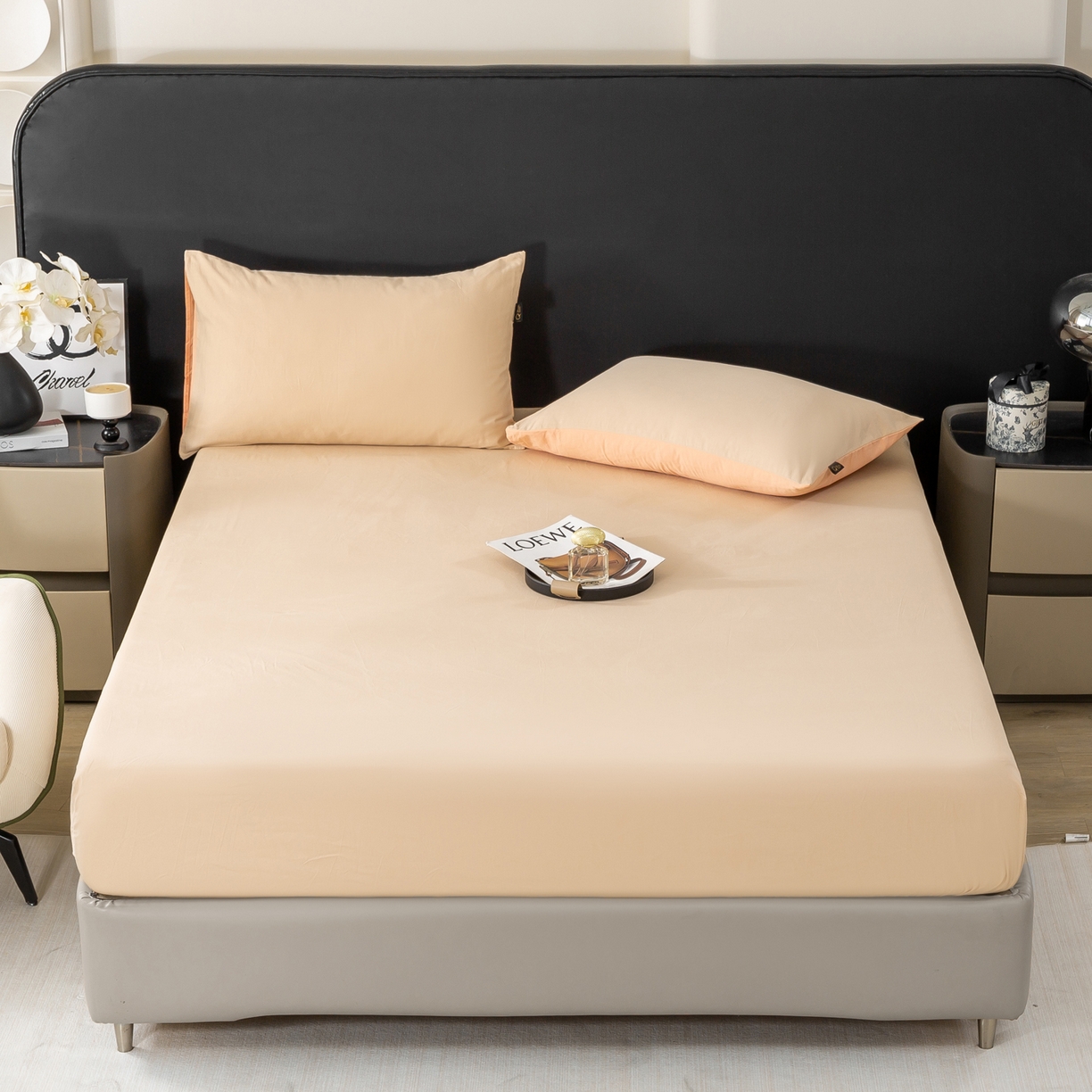 91家纺网 家纺一手货源 找家纺 沃尔居 2025新款全棉磨毛床笠纯棉加厚防尘罩全包围床笠床笠单件单床笠跨境四季通用 梦境-单件床笠（卡其）