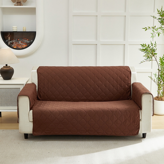 91家纺网 家纺一手货源 找家纺 飞翔家纺 2025新款加棉沙发套沙发垫 咖色