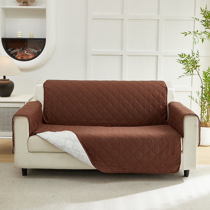 91家纺网 家纺一手货源 找家纺 飞翔家纺 2025新款加棉沙发套沙发垫 咖色