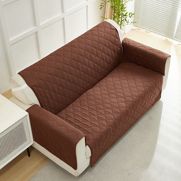 91家纺网 家纺一手货源 找家纺 飞翔家纺 2025新款加棉沙发套沙发垫 咖色