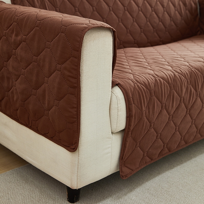 91家纺网 家纺一手货源 找家纺 飞翔家纺 2025新款加棉沙发套沙发垫 咖色