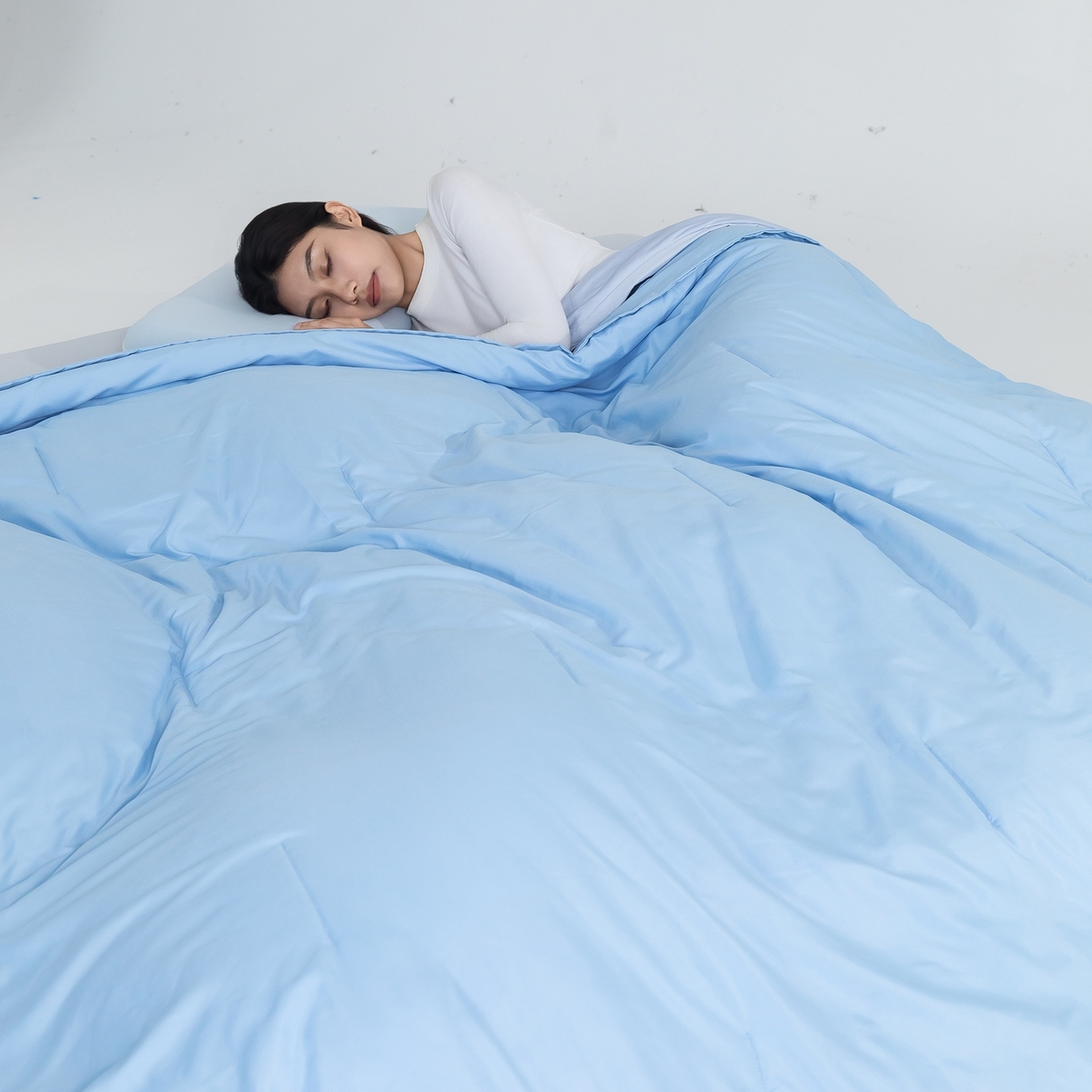 91家纺网 家纺一手货源 找家纺 兜米家居 2025深睡星球同款双层控温被被芯pro被春夏子母被芯   蓝色