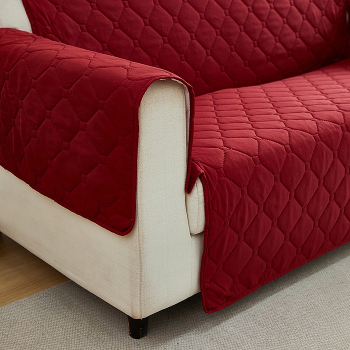 91家纺网 家纺一手货源 找家纺 飞翔家纺 2025新款加棉沙发套沙发垫 红色