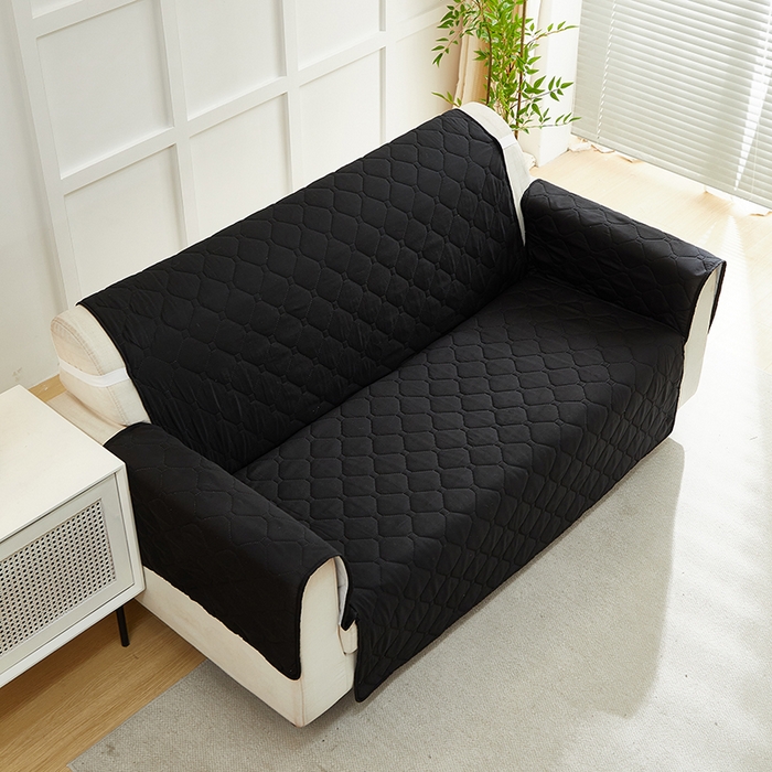 91家纺网 家纺一手货源 找家纺 飞翔家纺 2025新款加棉沙发套沙发垫 黑色