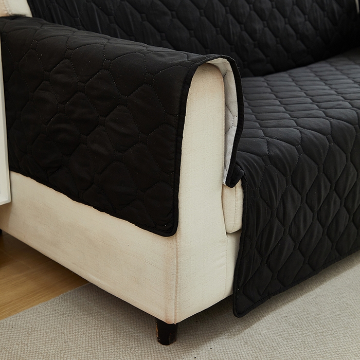 91家纺网 家纺一手货源 找家纺 飞翔家纺 2025新款加棉沙发套沙发垫 黑色